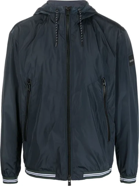 BOSS - logo-patch hooded jacket