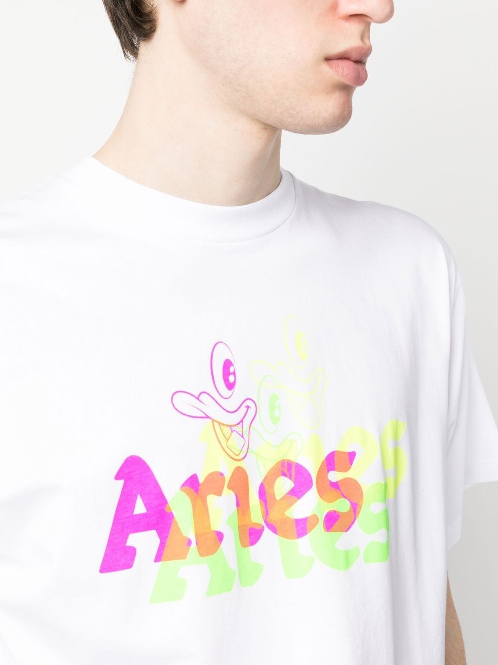 Shop Aries Logo-print Detail T-shirt In Weiss