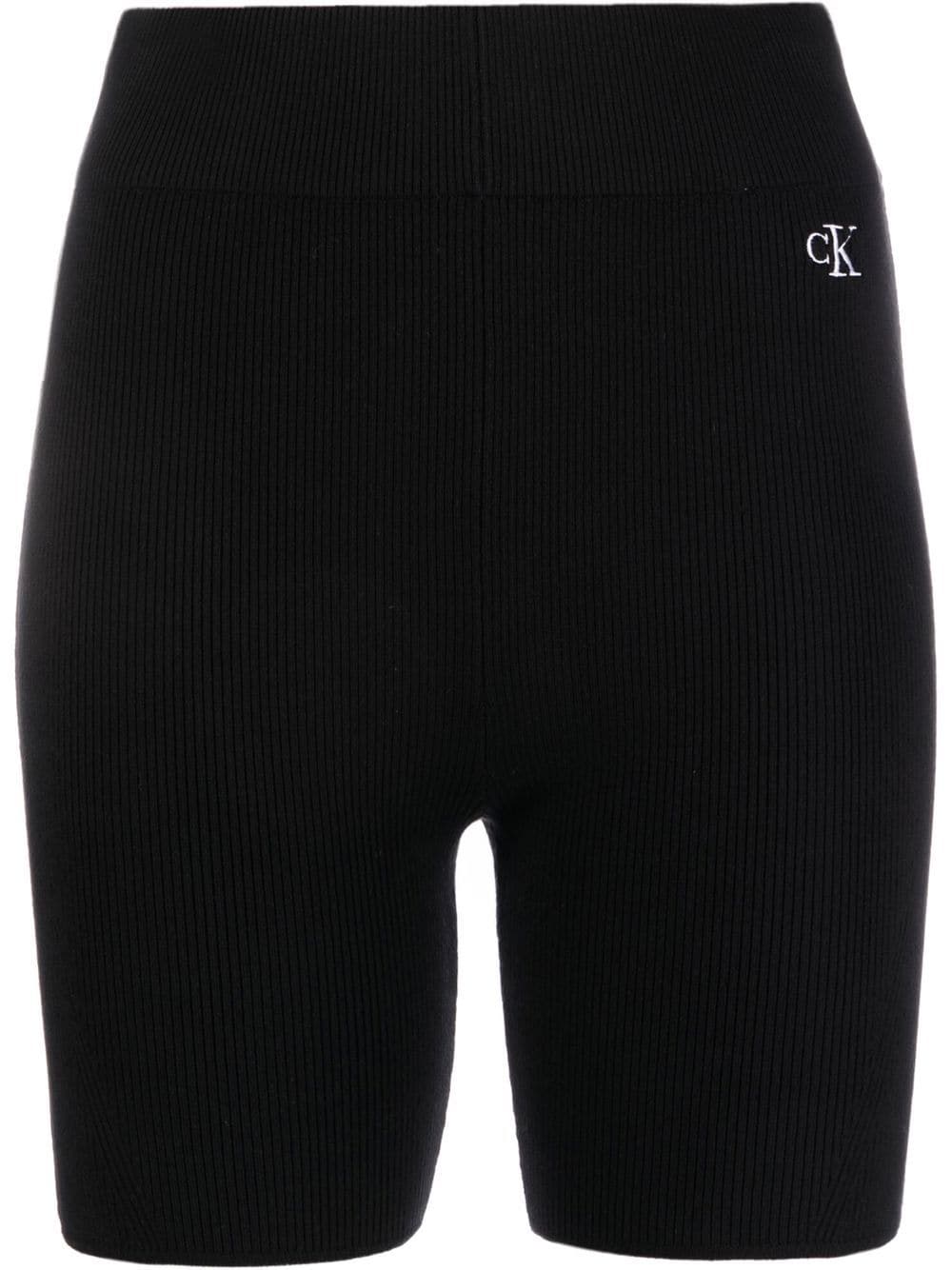 Calvin Klein Jeans Est.1978 Knitted Cycling Shorts In Schwarz