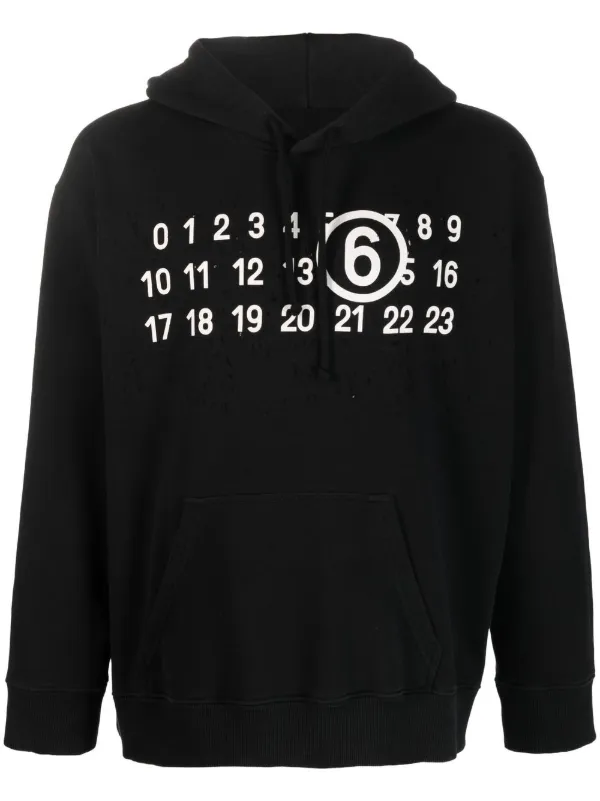 MM6 Maison Margiela logo-print Detail Hoodie - Farfetch