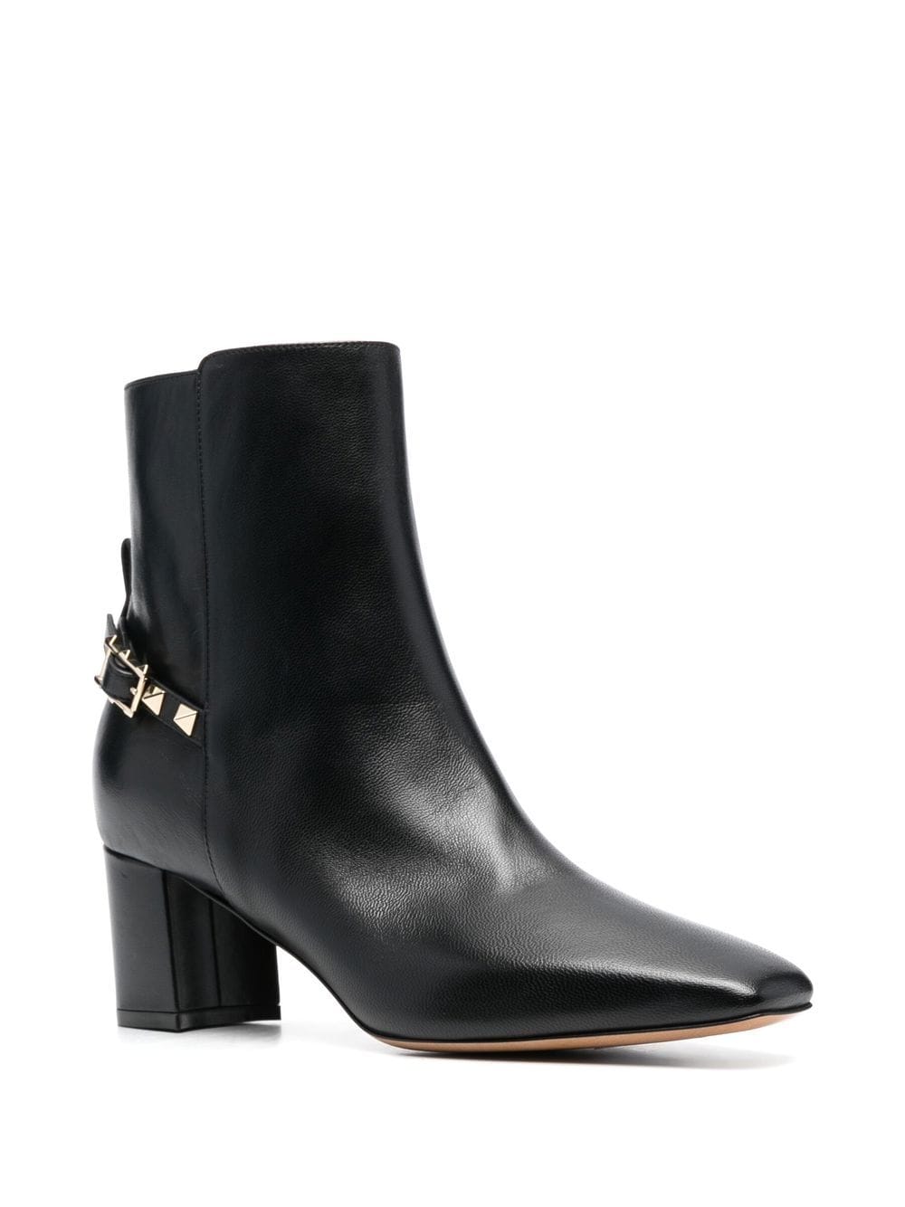 Shop Valentino Rockstud 60mm Leather Ankle Boots In Black