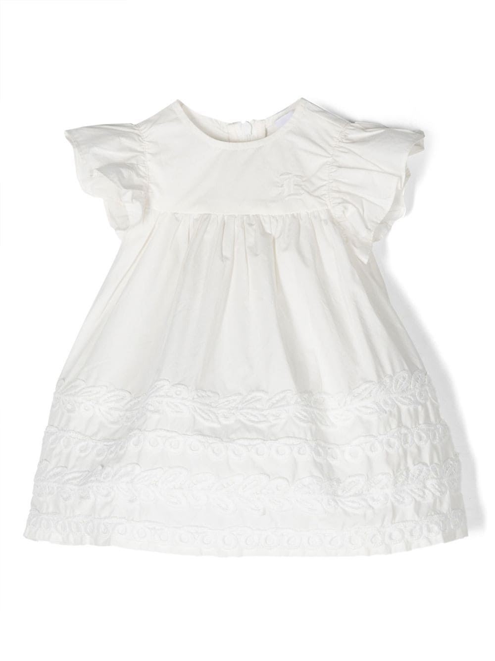 Ermanno Scervino Junior Babies' Lace-appliqué Ruffled Dress In White