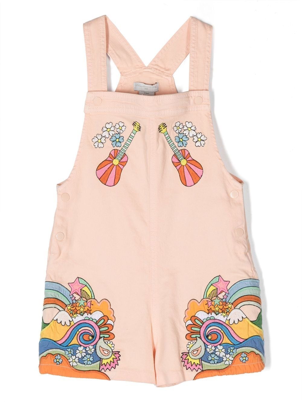 Stella Mccartney Kids' Embroidered Pop Art-motif Playsuit In Pink