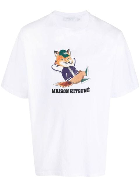 Maison Kitsuné - logo-print cotton T-shirt