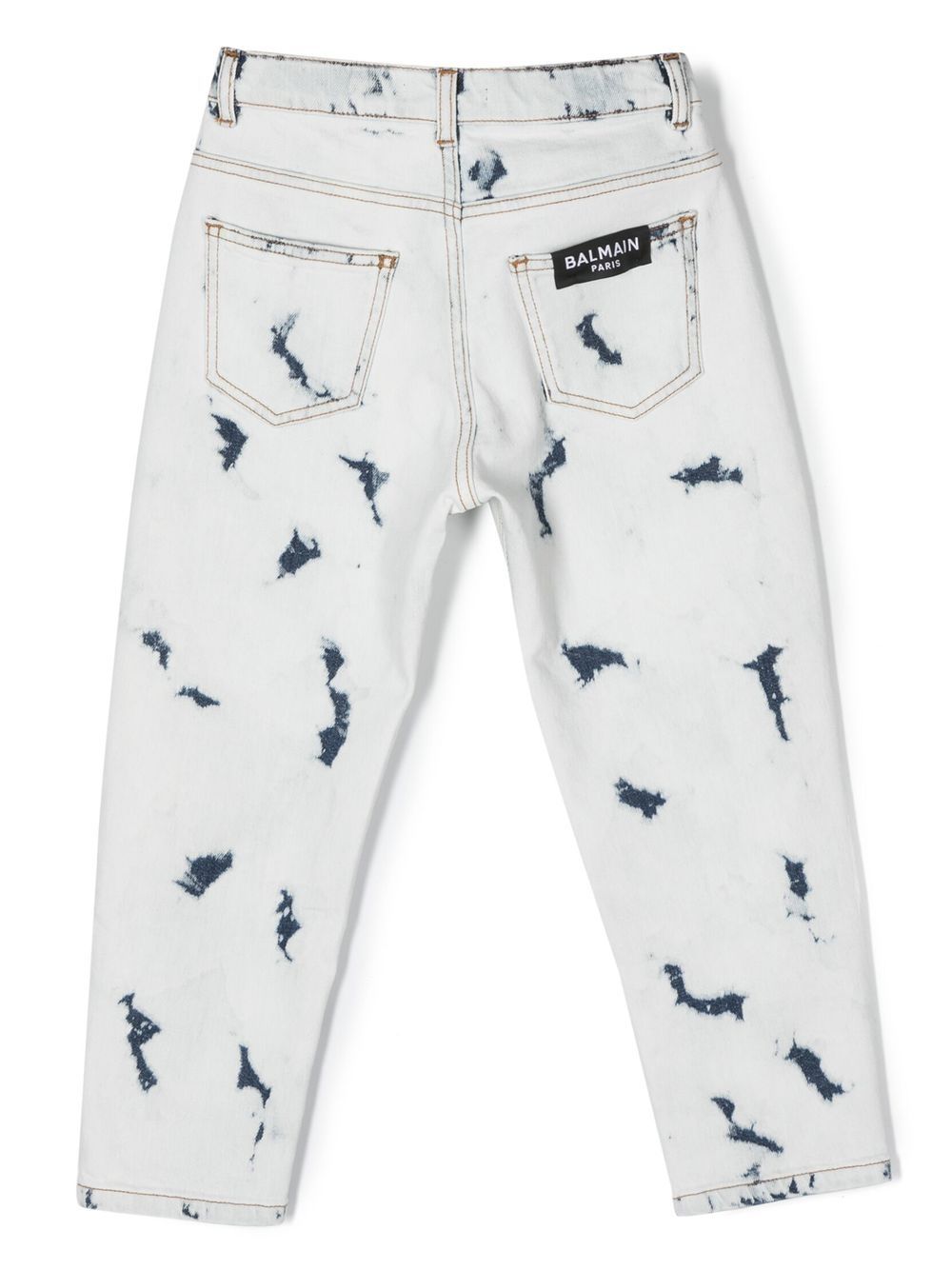 Balmain Kids Jeans met gevlekt-effect - Blauw