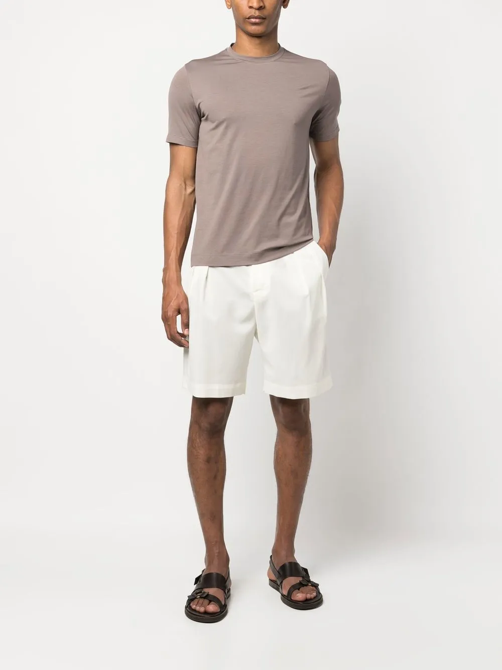 Low Brand Geplooide bermuda shorts - Wit