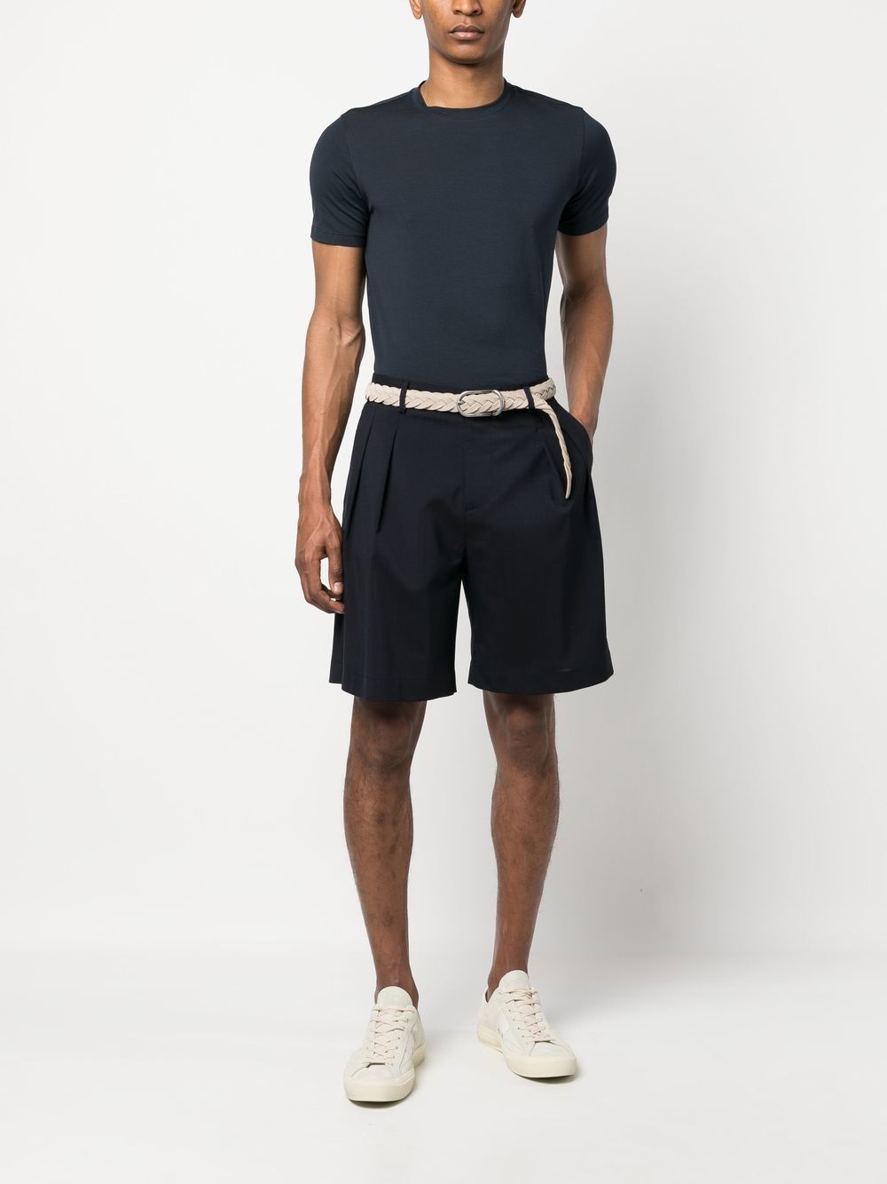 Low Brand Geplooide bermuda shorts - Blauw