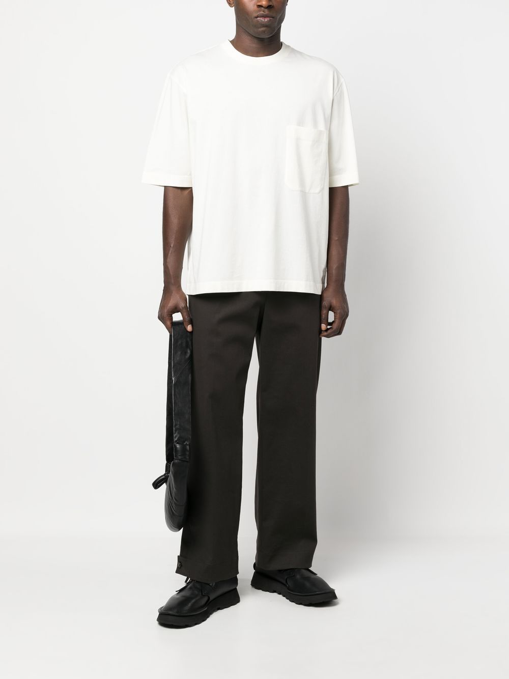 Lemaire Neutral Short-sleeve Cotton T-shirt In Nude & Neutrals