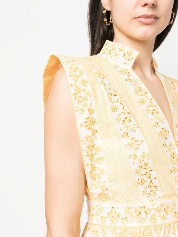 Claudie Pierlot floral-embroidery Cotton Dress - Farfetch