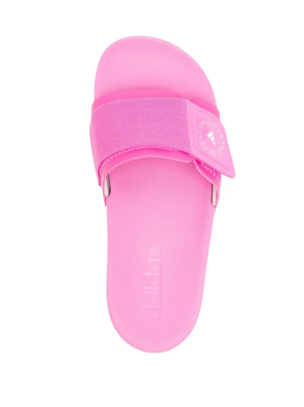 Shop Adidas By Stella Mccartney Logo-print Touch-strap Slides In Rosa