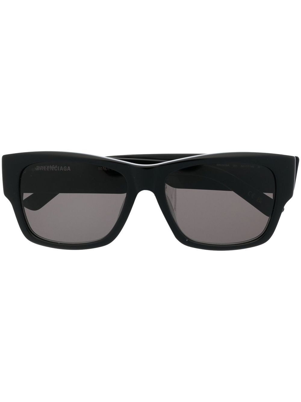 Balenciaga Enamelled-logo Square-frame Sunglasses In Schwarz