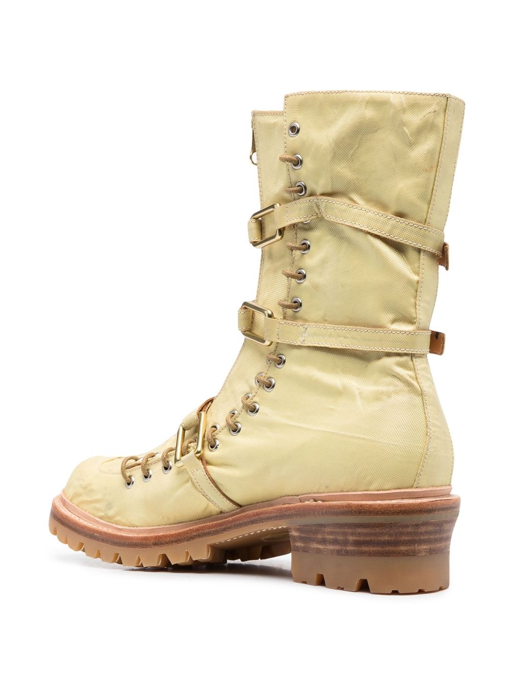 Shop Kanghyuk Leather Strap Boots In Yellow