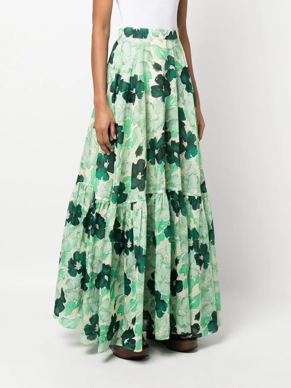 Plan C Floral Print Full Skirt Farfetch