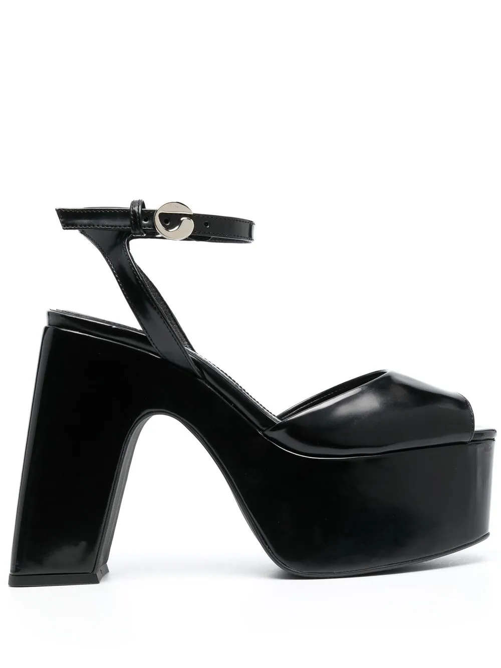 Coperni Bridge Snakeskin Platform Sandals In Schwarz