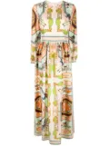 Tory Burch baroque-print silk dress - Neutrals