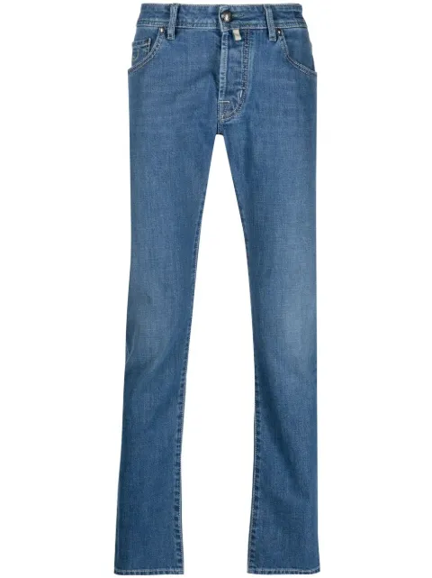 logo-patch straight-leg jeans