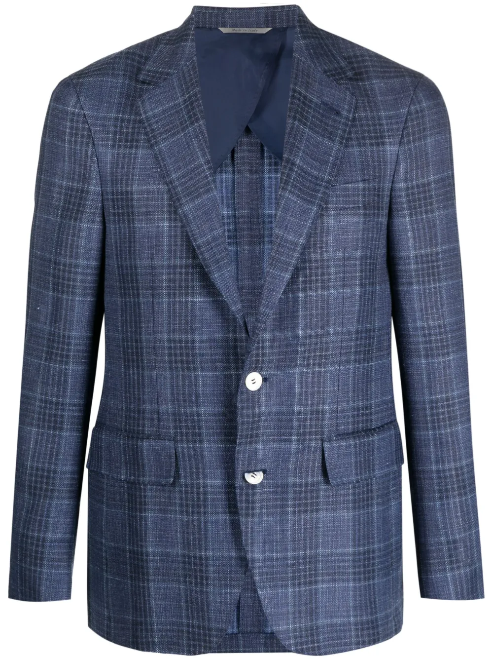 Canali check-print single-breasted blazer