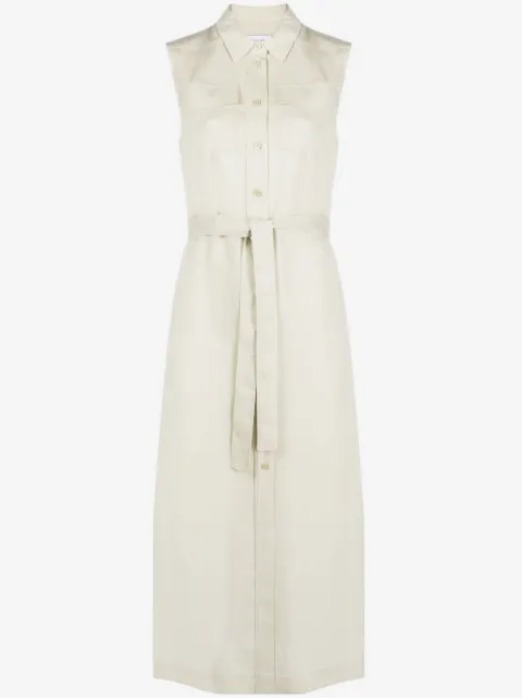 Calvin Klein belted sleeveless shirt dress