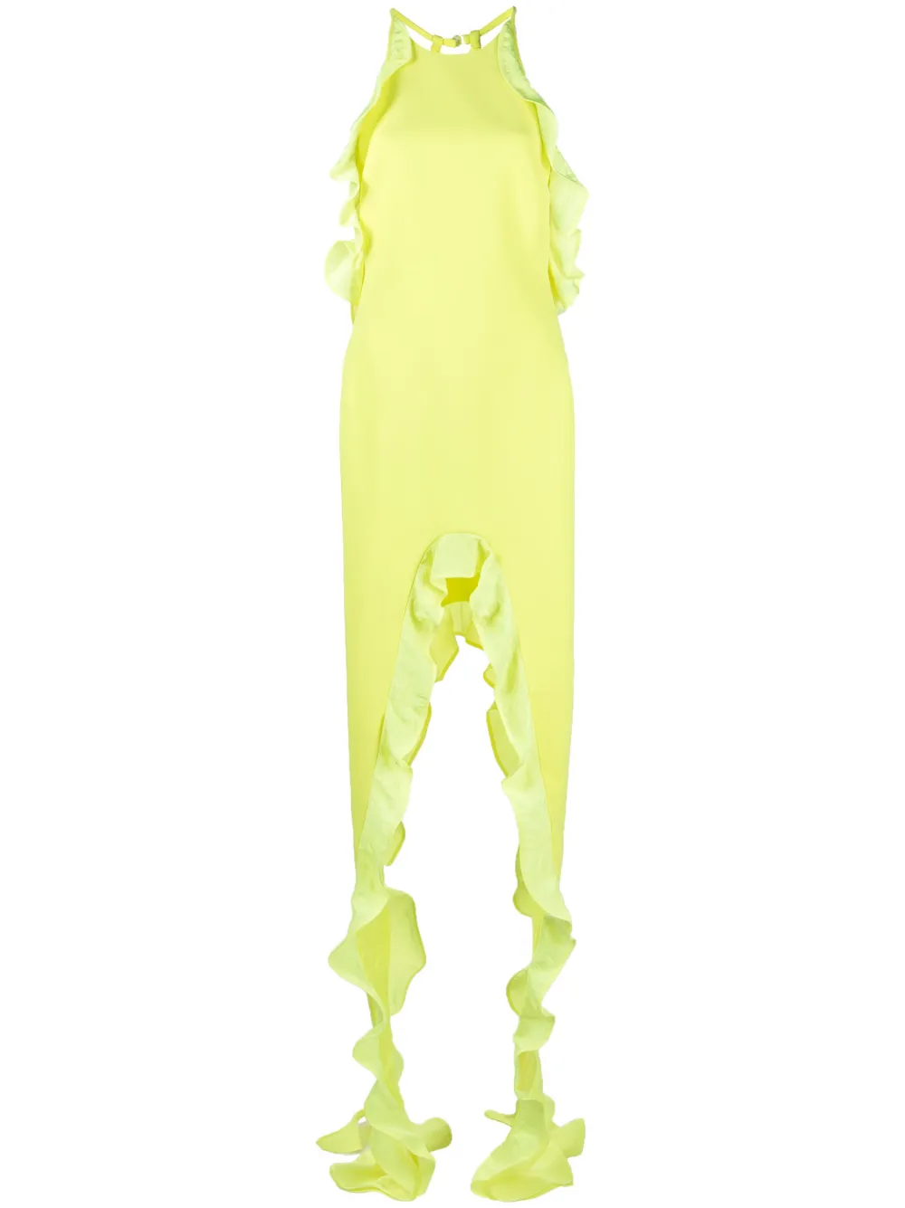 David Koma asymmetric ruffle-trim dress
