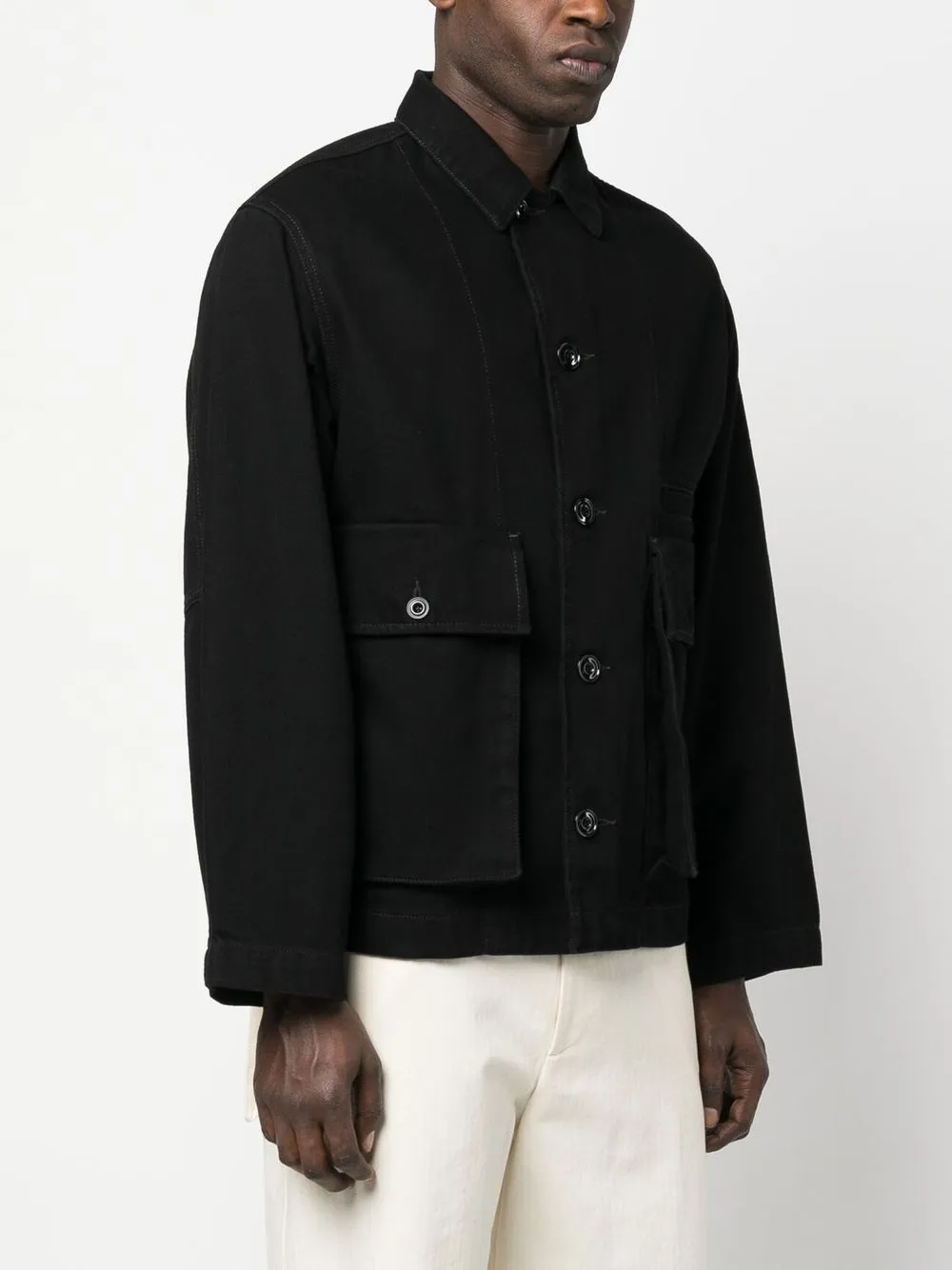 Boxy cotton shirt jacket