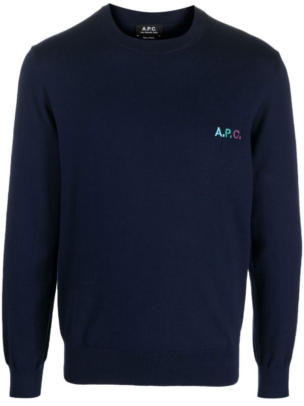 Navy cheap logo sweatshirt