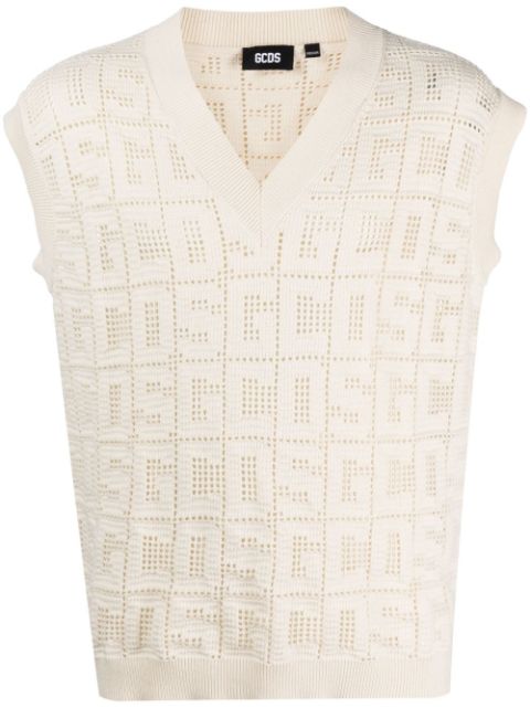 Gcds monogram macramé gilet