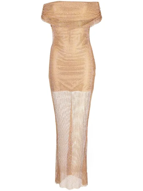 Self-Portrait Vestido longo com strass
