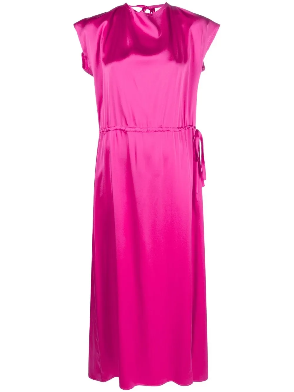 Shop Alysi V-back Long Dress In Rosa