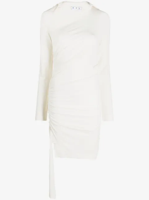 Off-White asymmetric ruched minidress