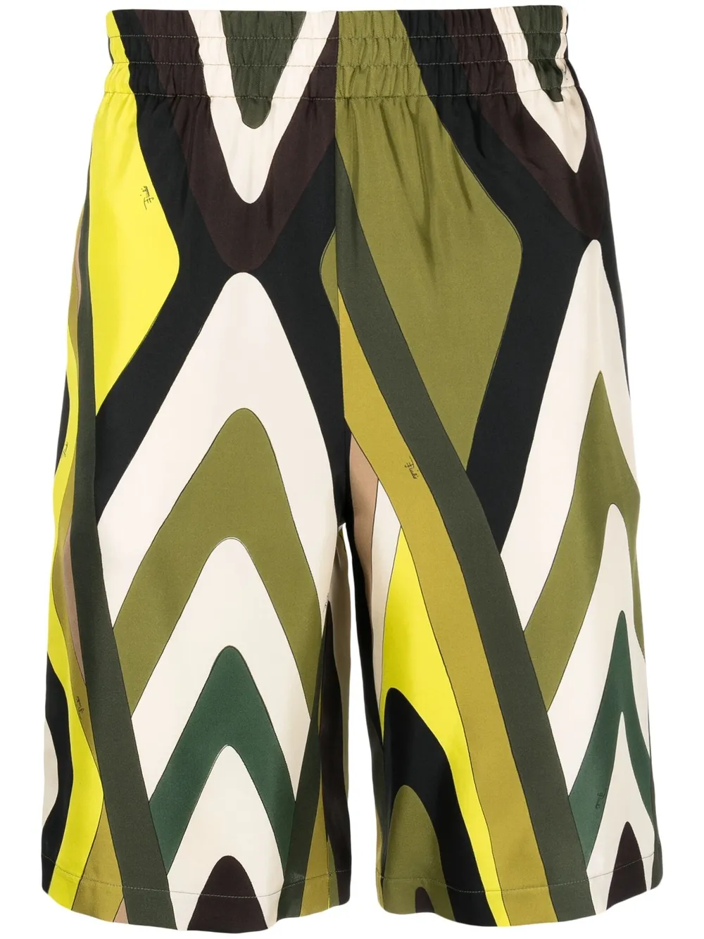 geometric-print silk shorts