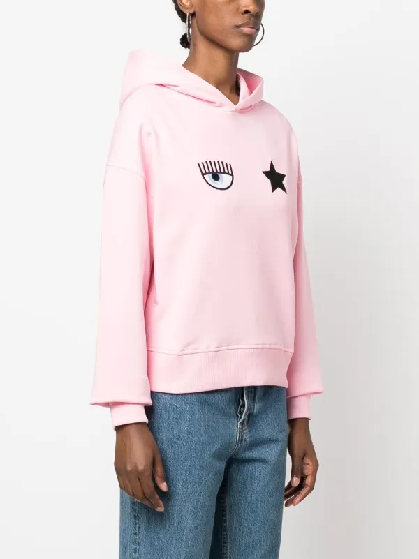 Chiara Ferragni Logomania Eye Like Motif Hoodie Pink FARFETCH AO