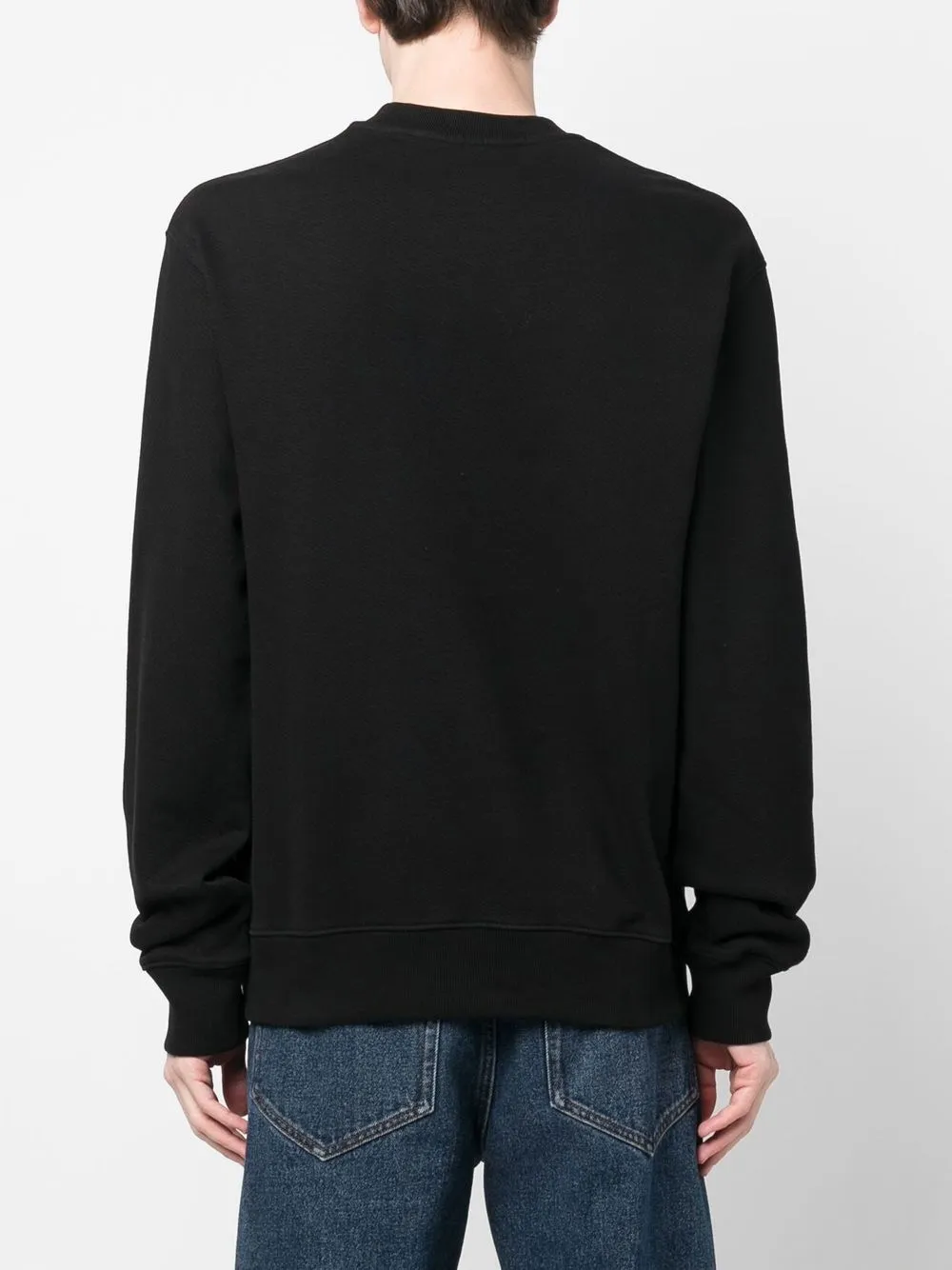 Off-white Logo-embroidered Long-sleeve Sweatshirt In Black