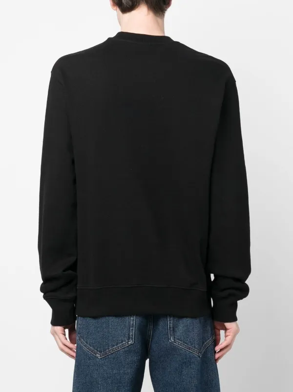 Off-White logo-embroidered long-sleeve Sweatshirt | Black