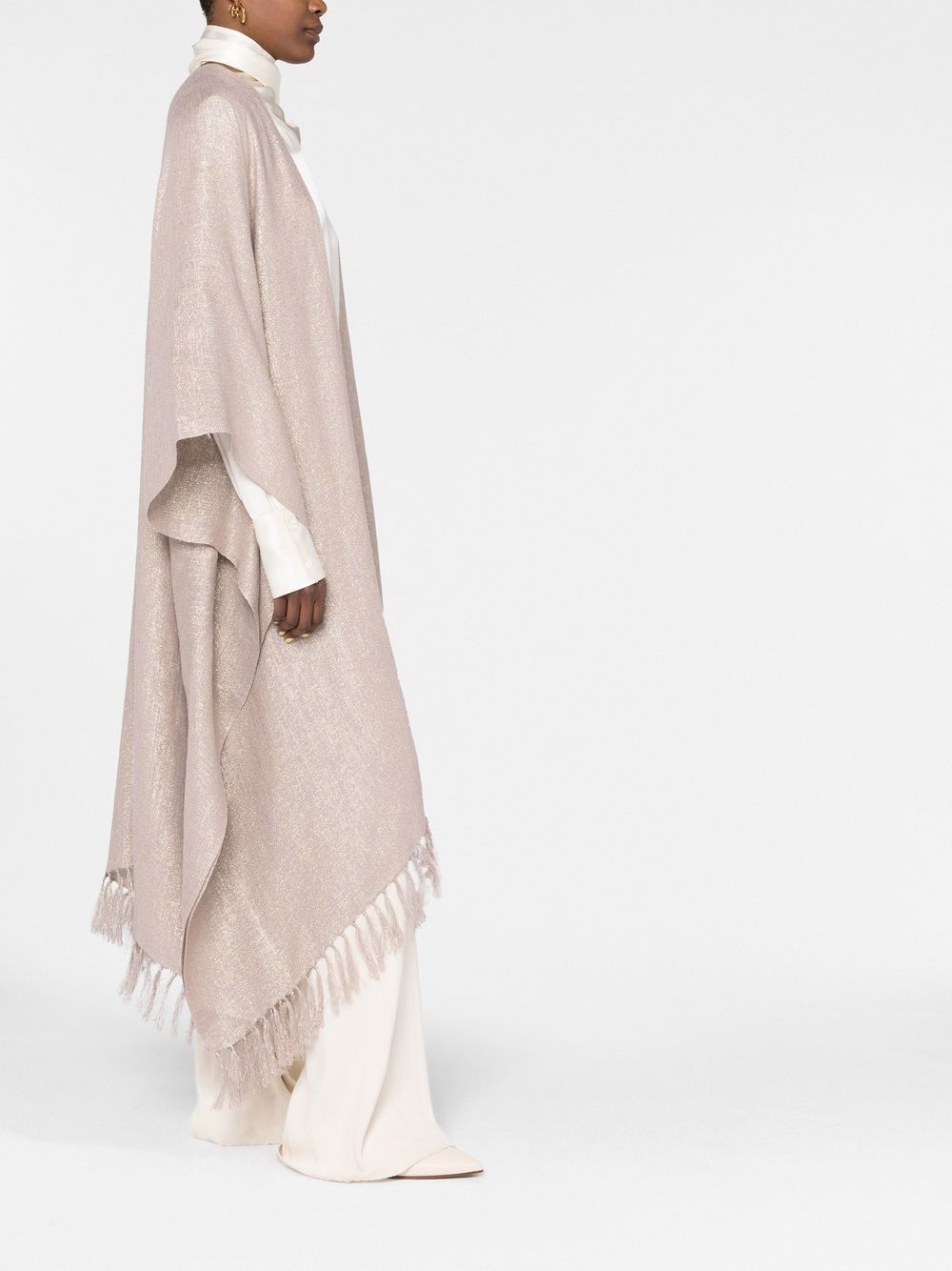 Brunello Cucinelli fringed long-lenght cape Women