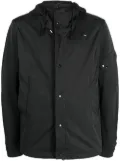 Ten C cotton plain hooded jacket - Black