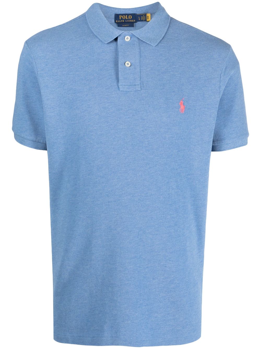 Shop Polo Ralph Lauren Embroidered-logo Cotton Polo Shirt In Blue