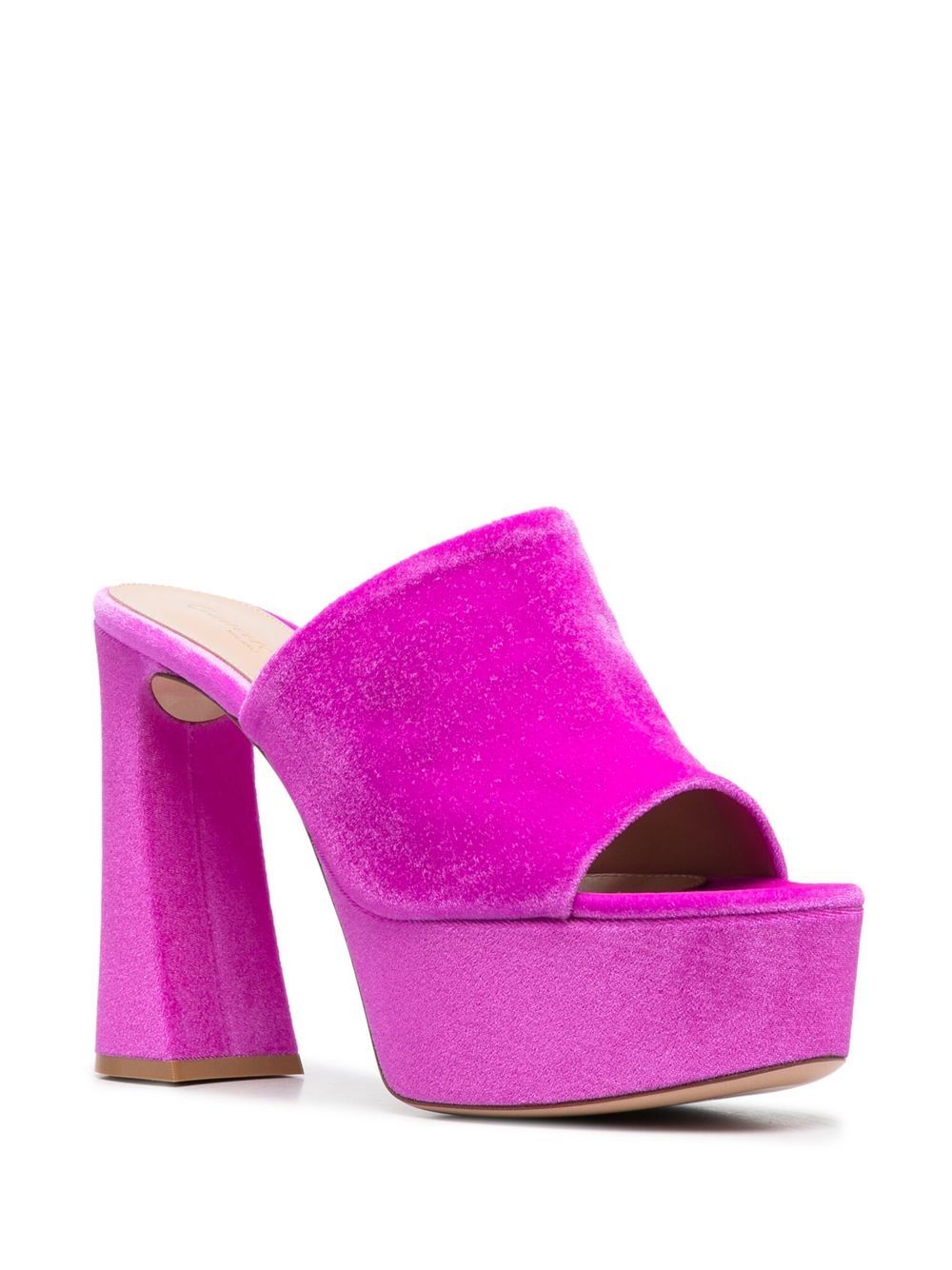 Gianvito Rossi Holly chenille muiltjes - Roze