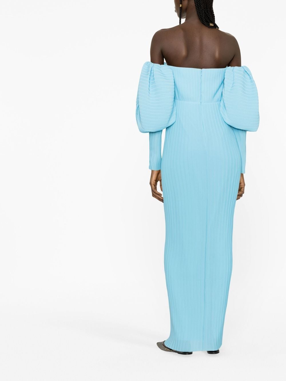 Shop Solace London The Tasmin Ribbed Maxi Dress In Blau