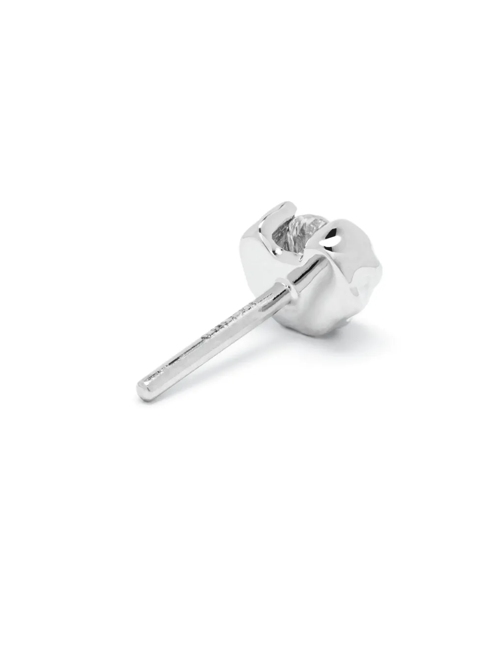 14kt White Gold Melted Diamond Stud Earring