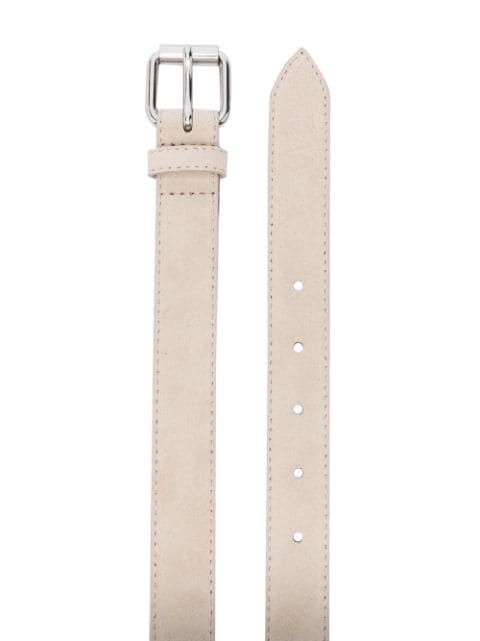 buckled leather belt