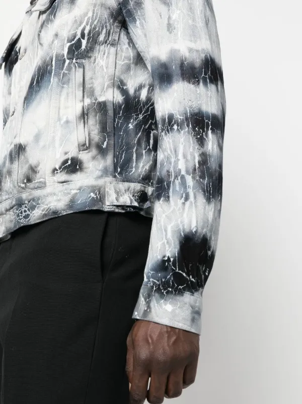 AMIRI cracked-effect Denim Jacket - Farfetch