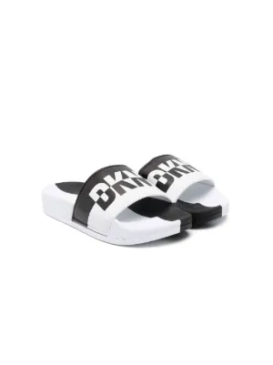 Dkny hot sale slides white