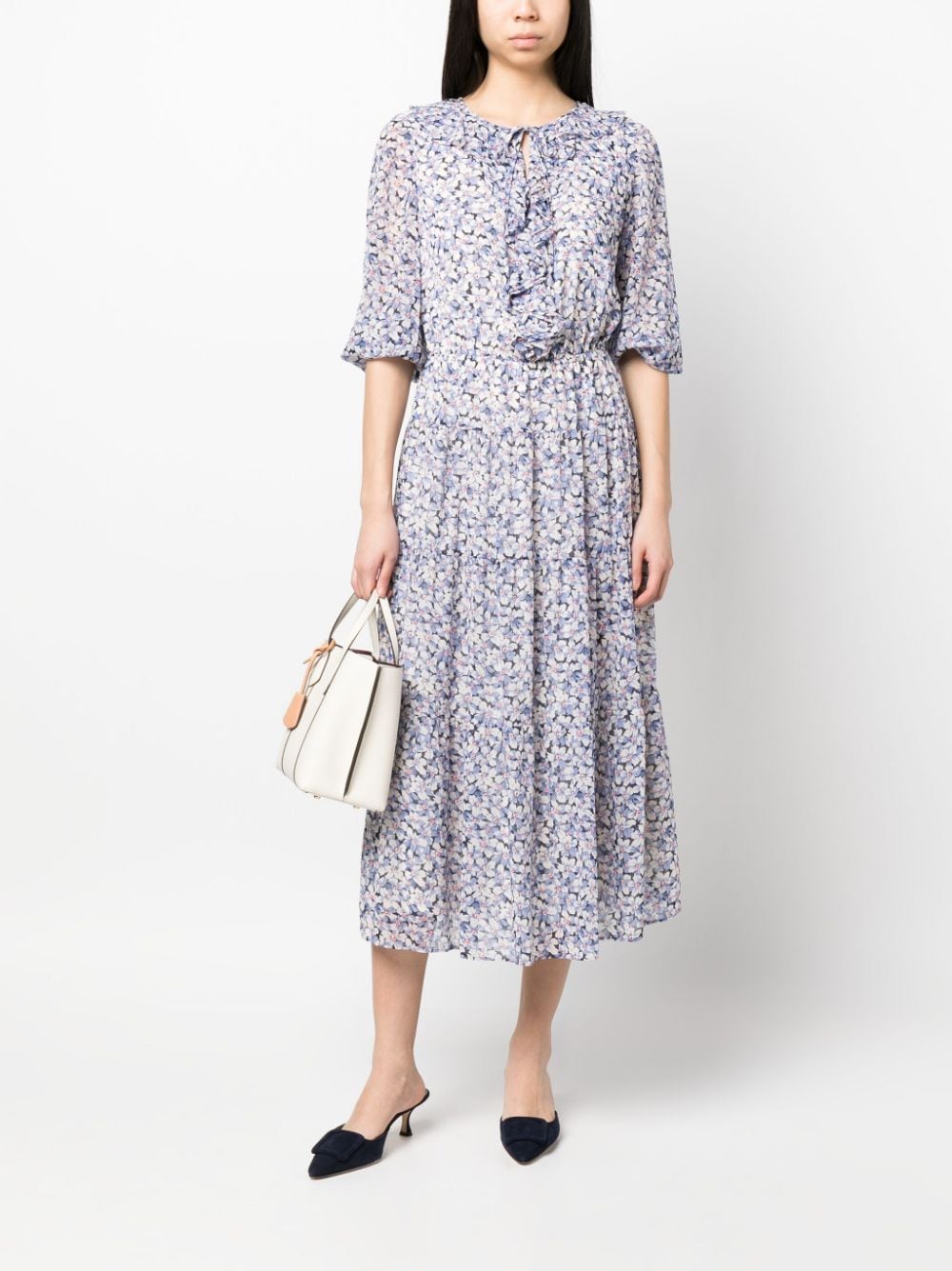 Lauren Ralph Lauren Midi-jurk met bloemenprint - Blauw