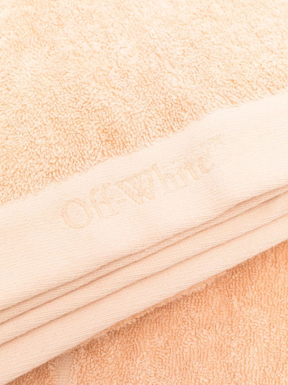 Shop Off-white Bookish Logo-jacquard Set Of Two Towels In Orange