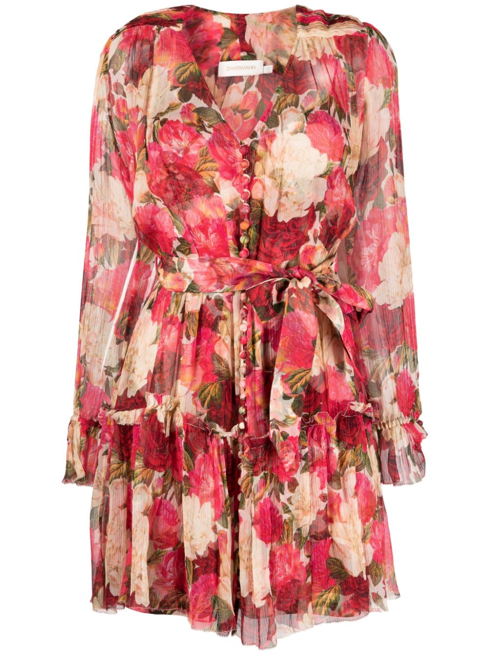 ZIMMERMANN floral-print Flared Silk Dress - Farfetch