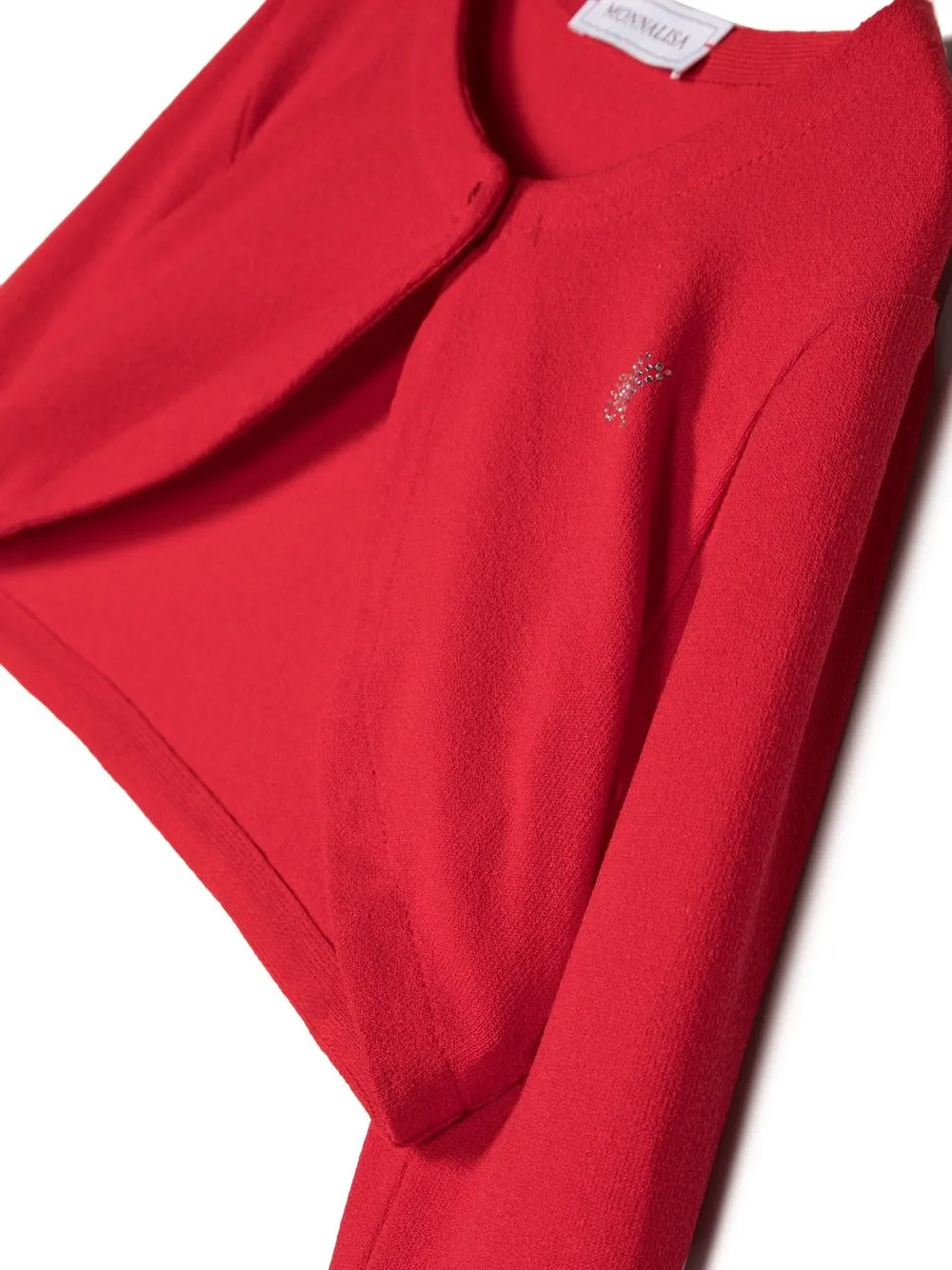 Monnalisa Rounded Cover-up Cardigan In Rot