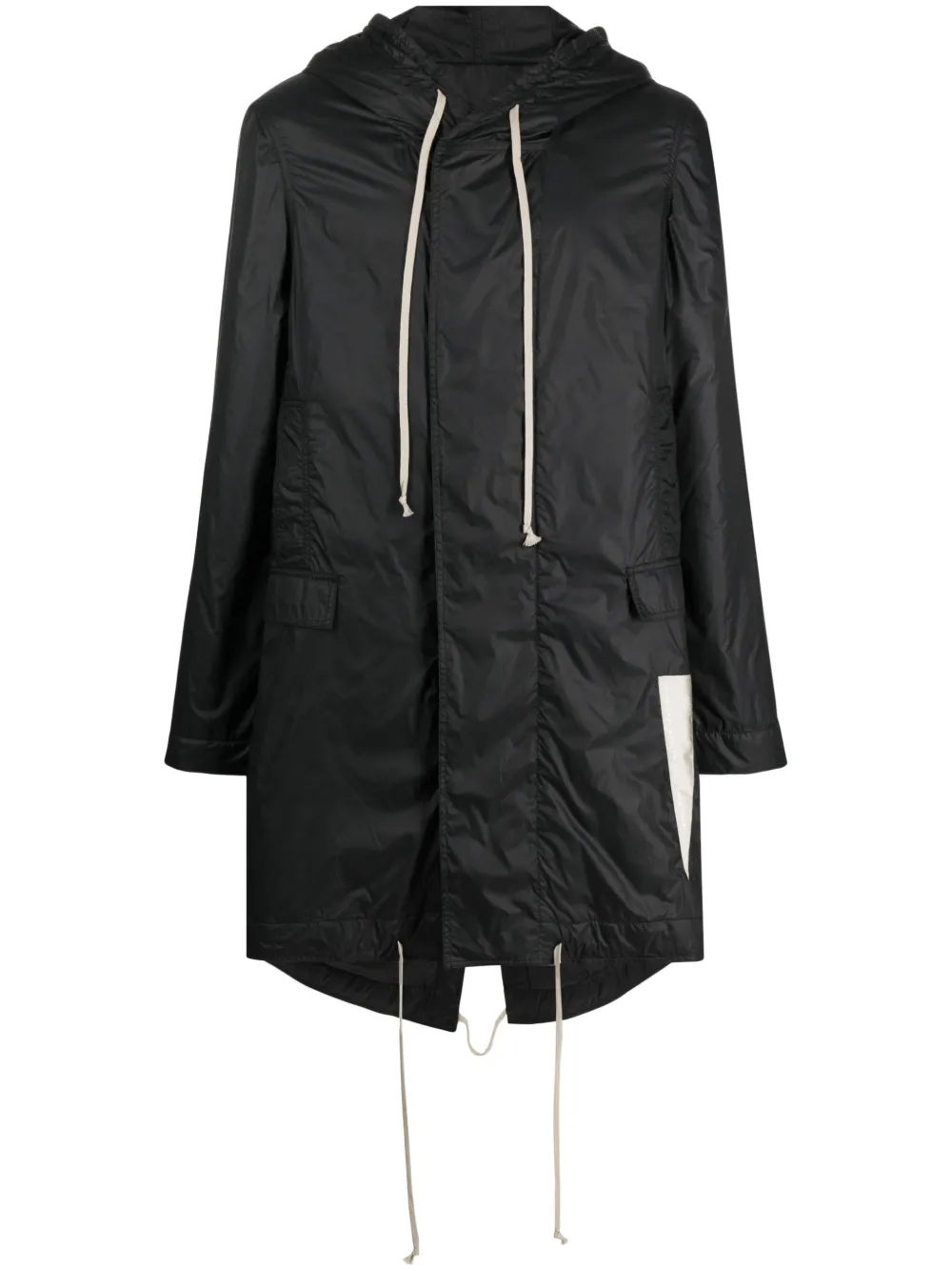 Shop Rick Owens Drkshdw Fishtail Hooded Raincoat In Black