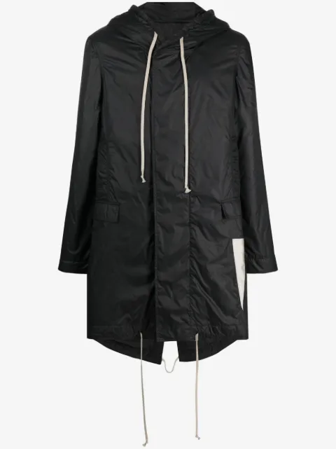 Rick Owens DRKSHDW fishtail hooded raincoat