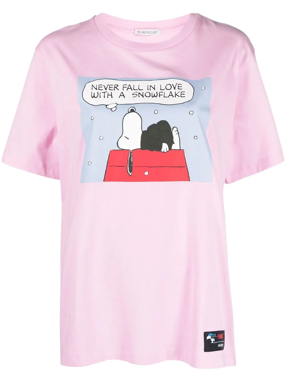 Moncler Peanuts-print Cotton T-shirt In Rosa