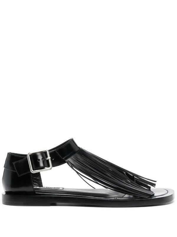 Jil Sander fringe-detail Leather Sandals - Farfetch